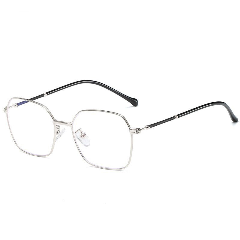 Hotony Unisex Full Rim Square Alloy Eyeglasses  Zy1917 Full Rim Hotony Silver  