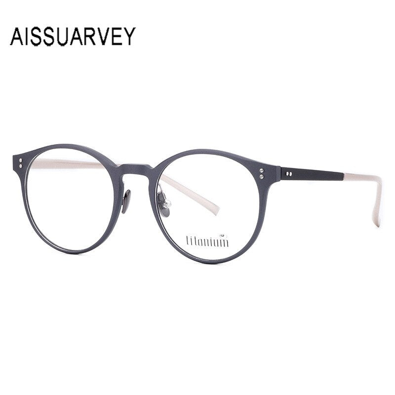 Aissuarvey Ultem Metal Round Full Rim Frame Unisex Eyeglasses Acetate Temples 9003 Full Rim Aissuarvey Eyeglasses C2 CN 