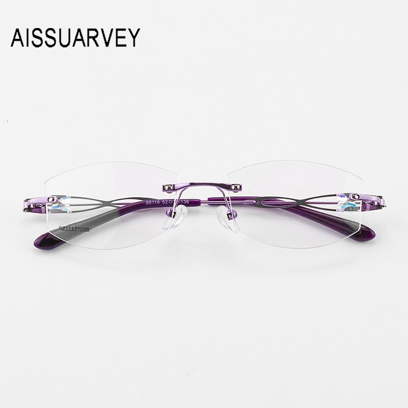 Aissuarvey Women's Rimless Alloy Frame Eyeglasses Rhinestones As60100 Rimless Aissuarvey Eyeglasses   