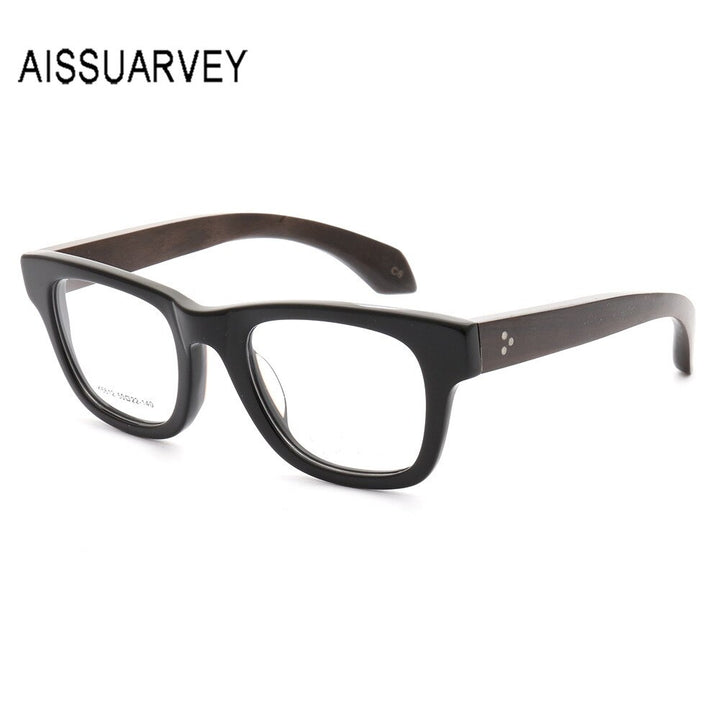Aissuarvey Unisex Full Rim Square Frame Wooden Eyeglasses K6612 Full Rim Aissuarvey Eyeglasses   
