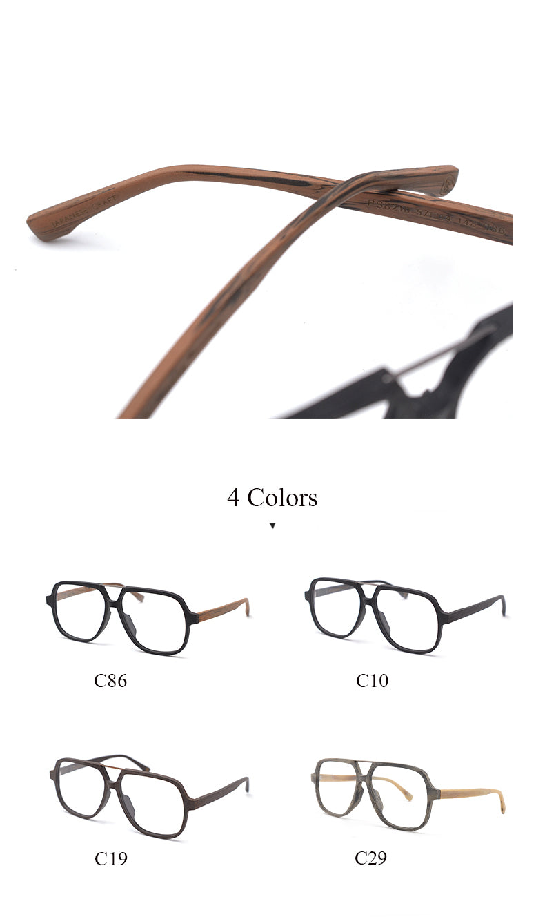 Hdcrafter Unisex Full Rim Square Oversized Wood Eyeglasses Ps8210 Full Rim Hdcrafter Eyeglasses   