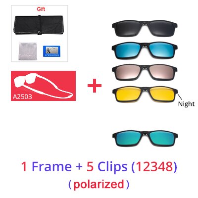 Ralferty Women's Full Rim Square Acetate Reading Glasses Clip On Sunglasses A2503 Reading Glasses Ralferty 1 Frame5 Clips 12348 Anti blue 0 Degree 