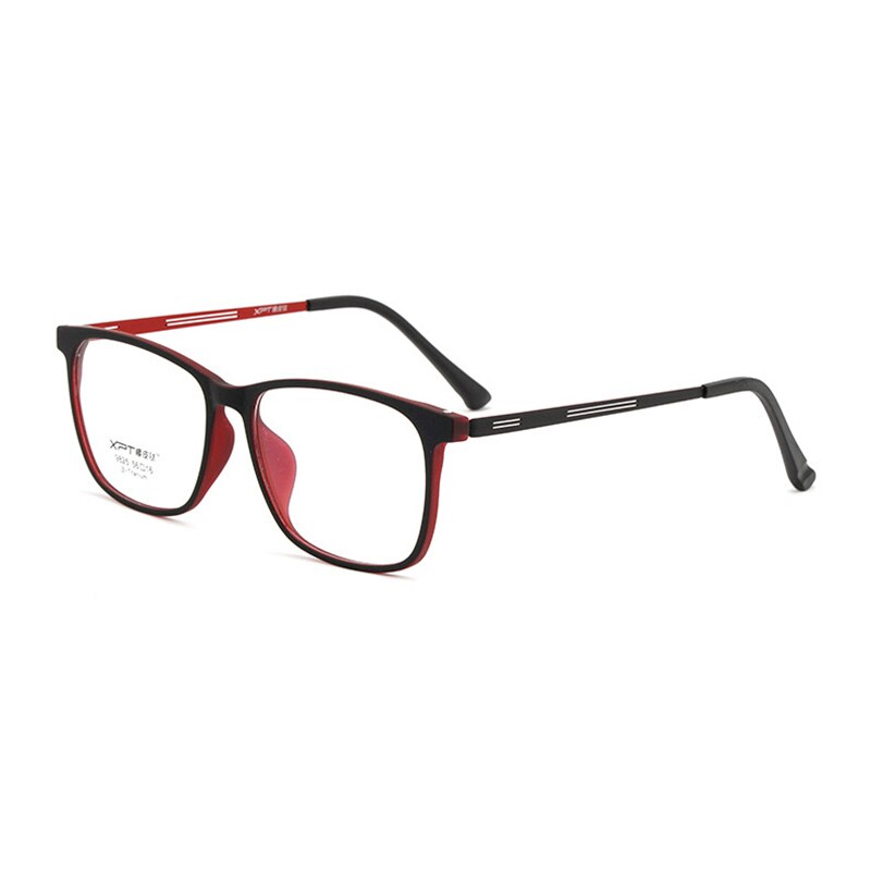 Hotony Unisex Full Rim Square TR 90 Resin B Titanium Frame Eyeglasses 9825 Full Rim Hotony Vermelho  