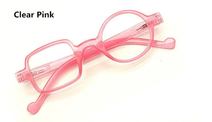 Unisex Reading Glasses 26g One Round One Square Reading Glasses SunSliver +100 Clear Pink 