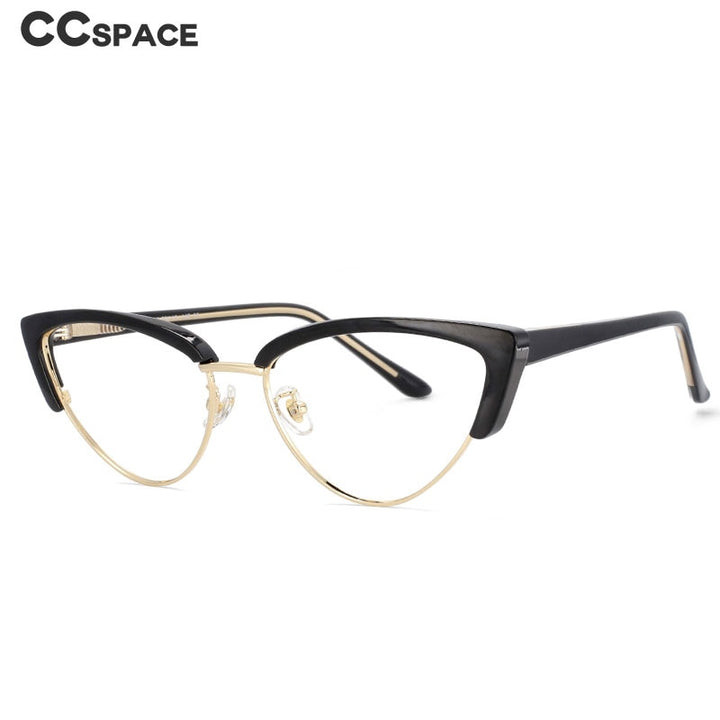 CCSpace Unisex Full Rim Cat Eye Tr 90 Titanium Frame Eyeglasses 53840 Full Rim CCspace   