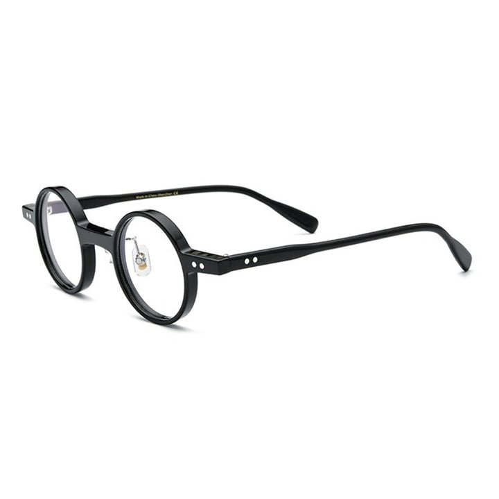 Gatenac Unisex Full Rim Round Acetate Frame Eyeglasses Gxyj712 Full Rim Gatenac Black  