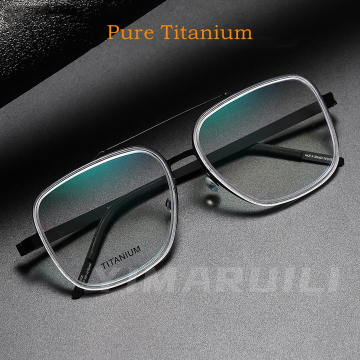 Yimaruili Unisex Full Rim Square Titanium Frame Eyeglasses Y9744 Full Rim Yimaruili Eyeglasses   