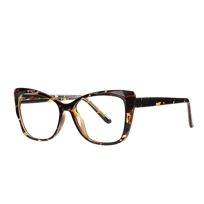 Women's Eyeglasses Cat Eye Frame Acetate 2001 Frame Chashma Leopard  