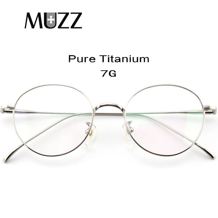 Muzz Unisex Full Rim Round Titanium Frame Eyeglasses 6144 Full Rim Muzz   