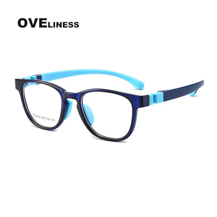 Oveliness Unisex Children's Full Rim Square Round Tr 90 Titanium Eyeglasses Olp06 Full Rim Oveliness C3  