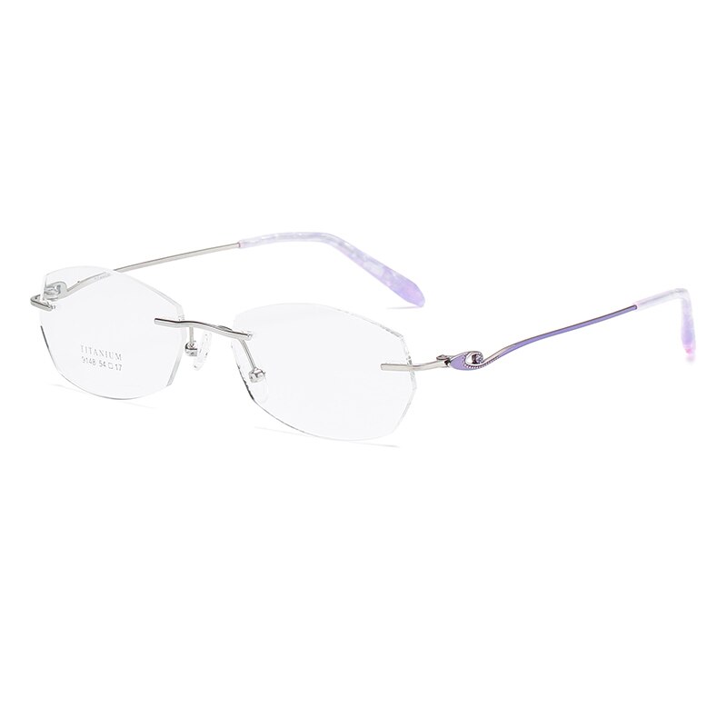 Zirosat 9148 Women's Eyeglasses Titanium Rimless Eyewear Diamond Trimmed Rimless Zirosat   
