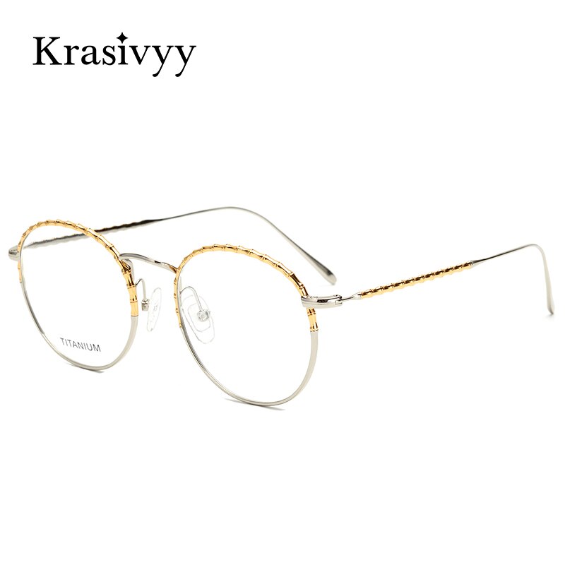 Krasivyy Women's Full Rim Round Titanium Eyeglasses Kr16037 Full Rim Krasivyy   