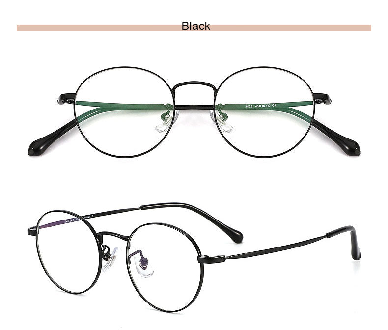 Hotony Unisex Full Rim Round Beta Titanium Frame Eyeglasses 8123 Full Rim Hotony   