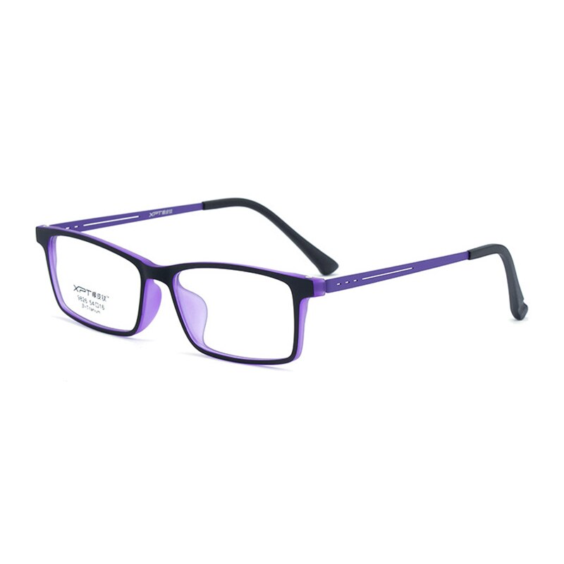 Hotony Unisex Full Rim Rectangle TR 90 Resin B Titanium Frame Eyeglasses 9826 Full Rim Hotony Purple  