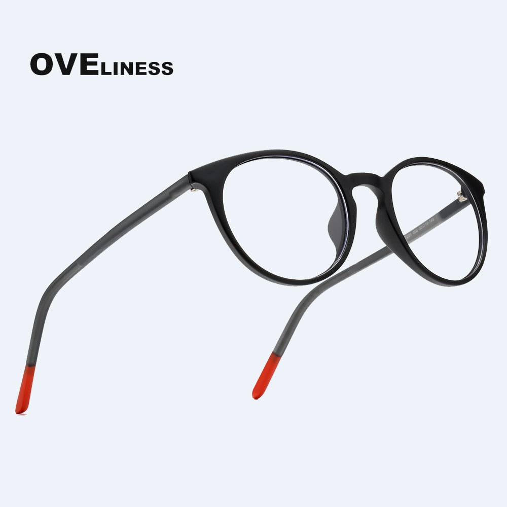 Oveliness Unisex Full Rim Round Tr 90 Titanium Eyeglasses 7251 Full Rim Oveliness   