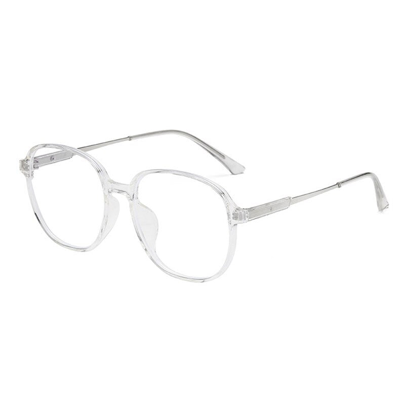 Hotony Unisex Full Rim Polygonal Square TR 90 Resin Frame Eyeglasses 60153 Full Rim Hotony Transparent  