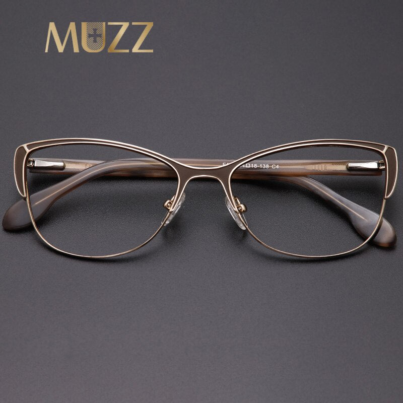Muzz Women's Full Rim Cat Eye Alloy Ultem Frame Eyeglasses F122 Full Rim Muzz   