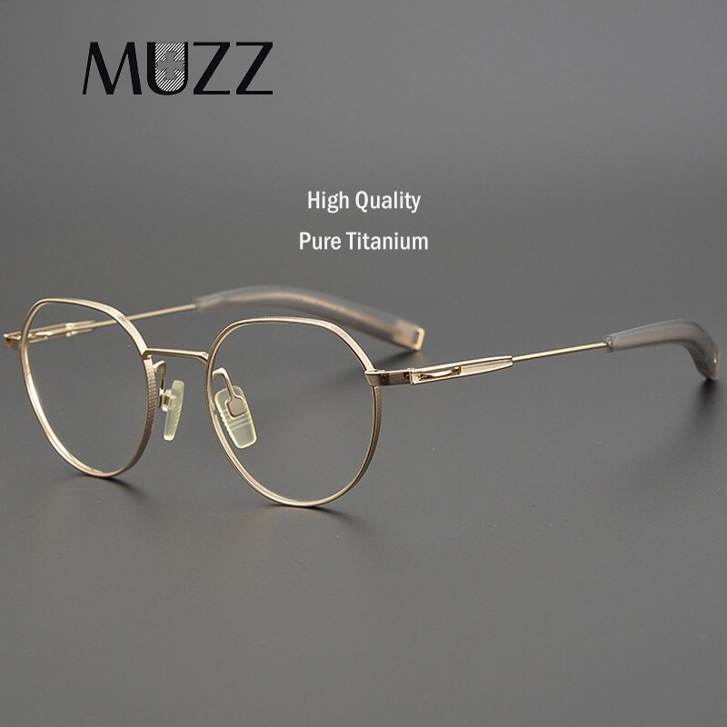 Muzz Men's Full Rim Square Round Titanium Acetate Frame Eyeglasses 101 Full Rim Muzz   