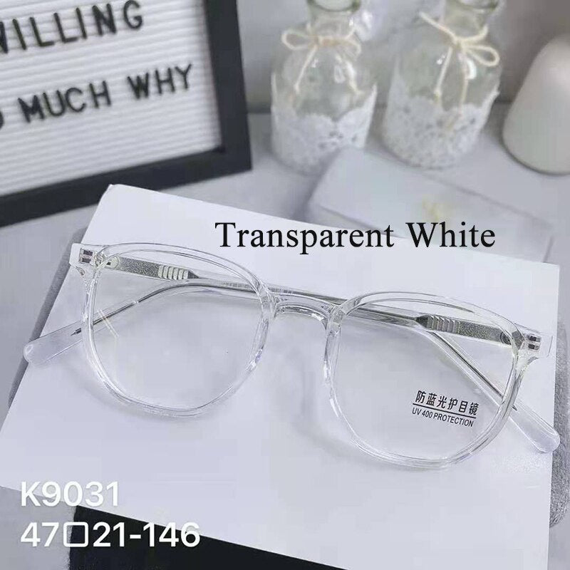 Unisex Full Rim Acetate Frame Eyeglasses Xy9031 Full Rim Bclear Transparent White  