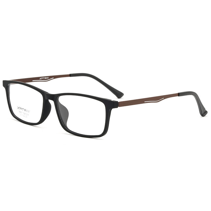 Yimaruili Men's Full Rim Titanium Frame Eyeglasses 9827 Full Rim Yimaruili Eyeglasses Black Brown  