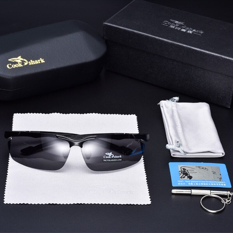 Cookshark Brand Men's Sunglasses Polarized Driving Hipster 8016 Sunglasses Cook Shark   