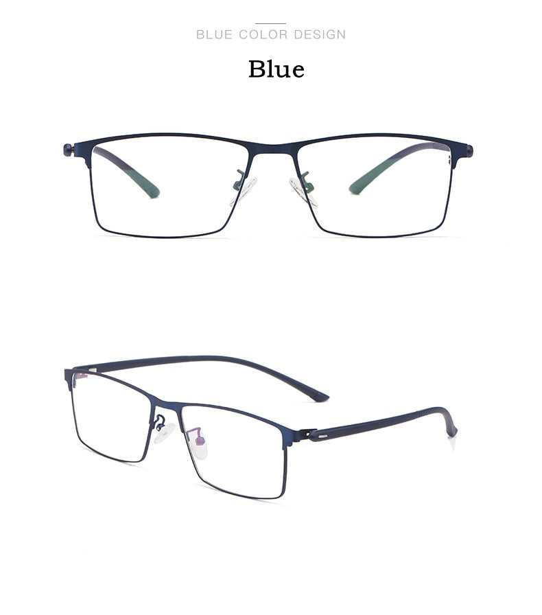 KatKani Men's Full Rim Titanium Alloy Anti-Blue Light Reading Glasses Hyperopic P8837 Reading Glasses KatKani Eyeglasses   