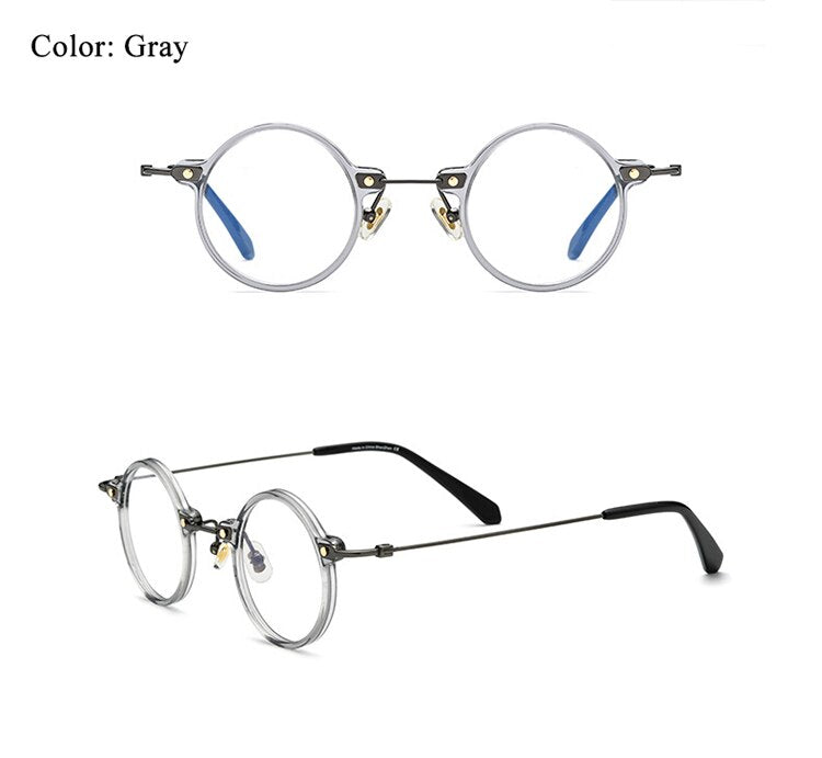 Bclear Unisex Eyeglasses Ultra-Light Titanium Round Brsun002 Frame Bclear Gray  