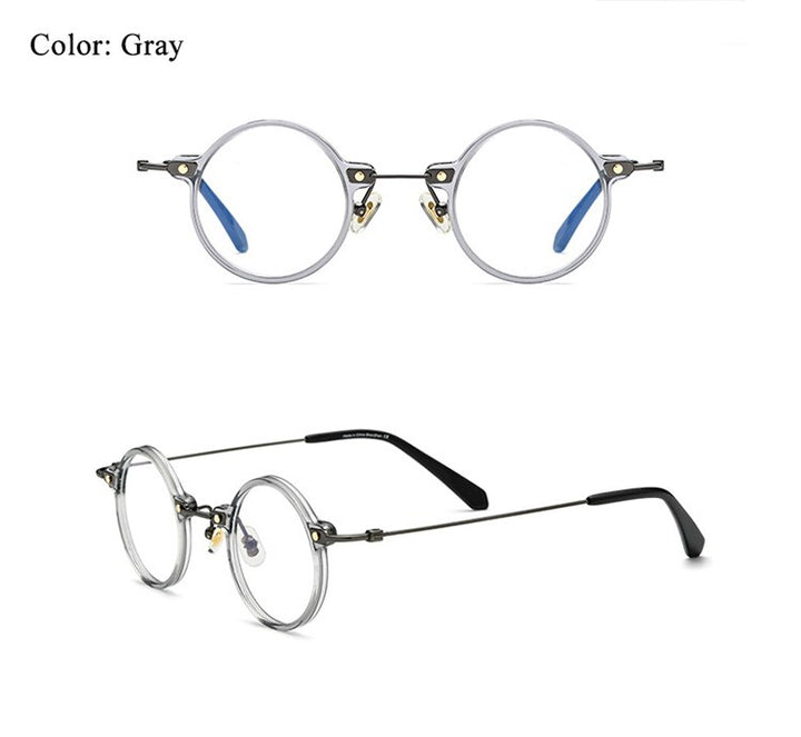 Bclear Unisex Eyeglasses Ultra-Light Titanium Round Brsun002 Frame Bclear Gray  