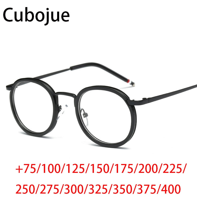 Cubojue Unisex Full Rim Round Acetate Reading Glasses Reading Glasses Cubojue   