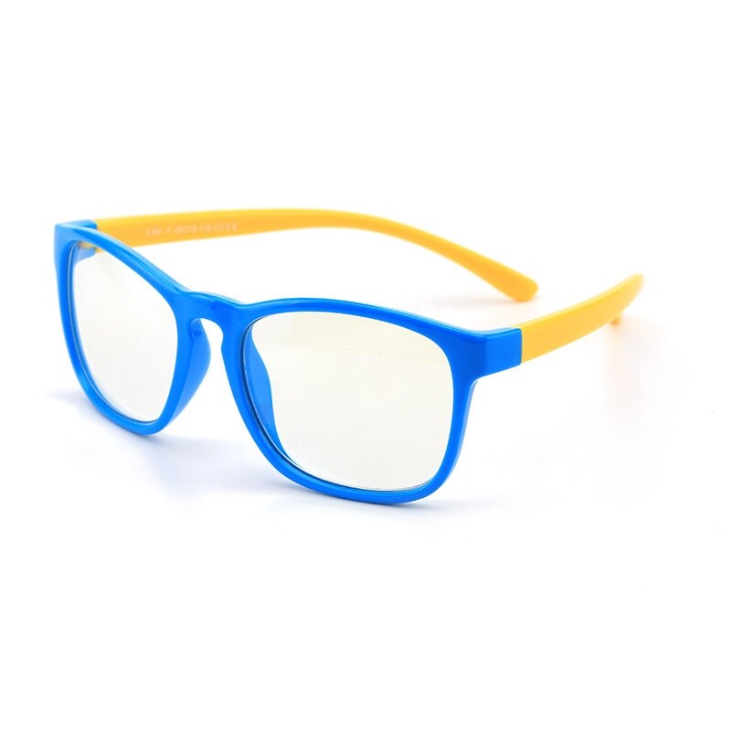 Yimaruili Unisex Children's Full Rim Silicone Frame Eyeglasses F891 Full Rim Yimaruili Eyeglasses Blue Yellow  