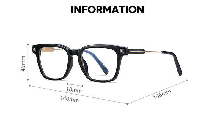 Hotony Unisex Full Rim Square TR 90 Frame Eyeglasses 2068 Full Rim Hotony   