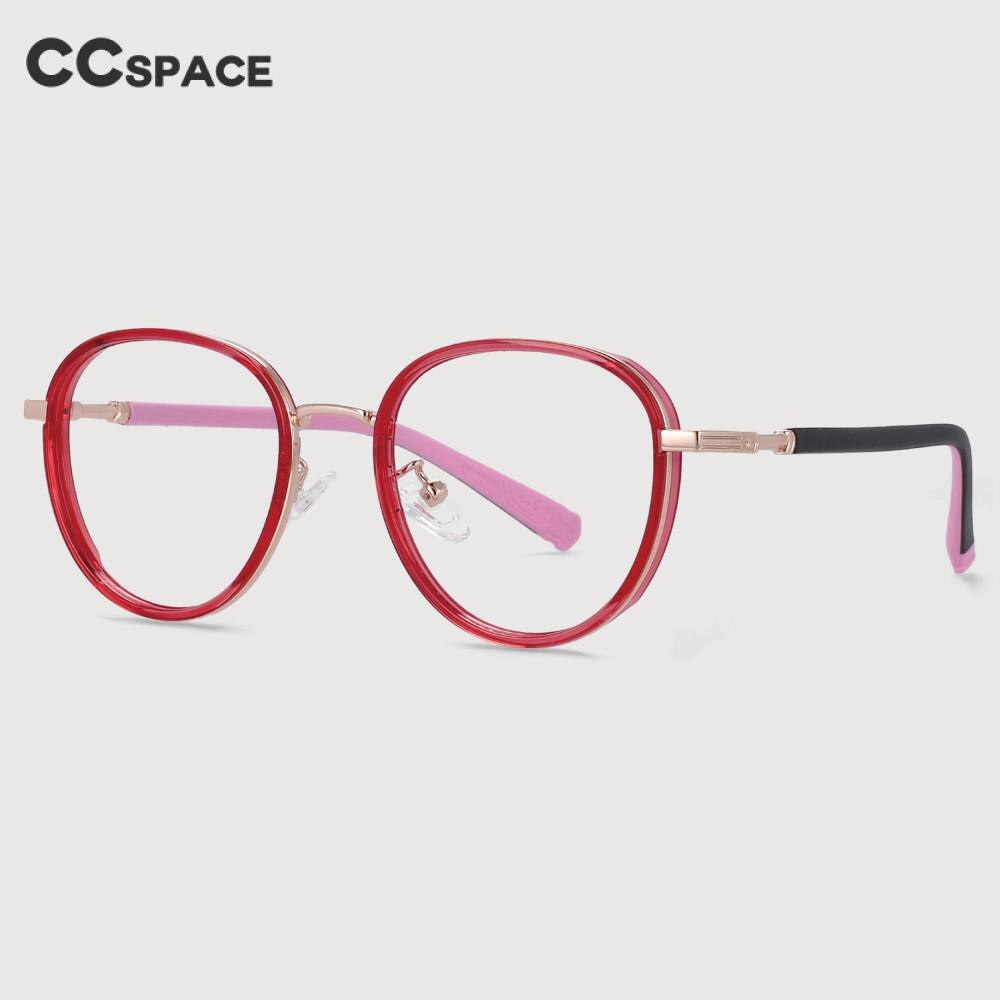 CCSpace Children's Unisex Full Rim Round Tr 90 Titanium Frame Eyeglasses 53969 Full Rim CCspace   