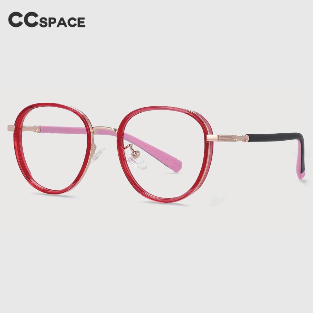 CCspace Children's Unisex Full Rim Round Tr 90 Titanium Frame Eyeglasses 53969 Full Rim CCspace   