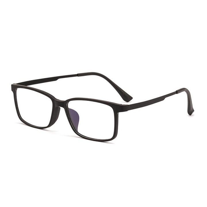 Hotony Unisex Full Rim Square TR 90 Resin B Titanium Frame Eyeglasses 3063 Full Rim Hotony black  