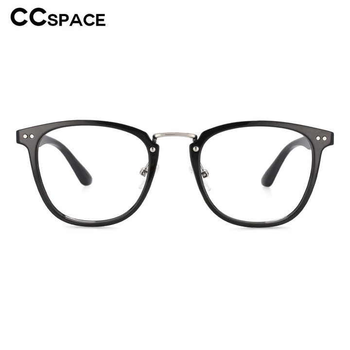 CCspace Unisex Full Rim Square Tr 90 Titanium Rivet Frame Eyeglasses 53647 Full Rim CCspace   