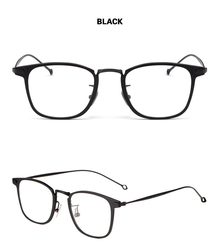 Chashma Men's Full Rim Square Titanium Frame Eyeglasses 30018 Full Rim Chashma   