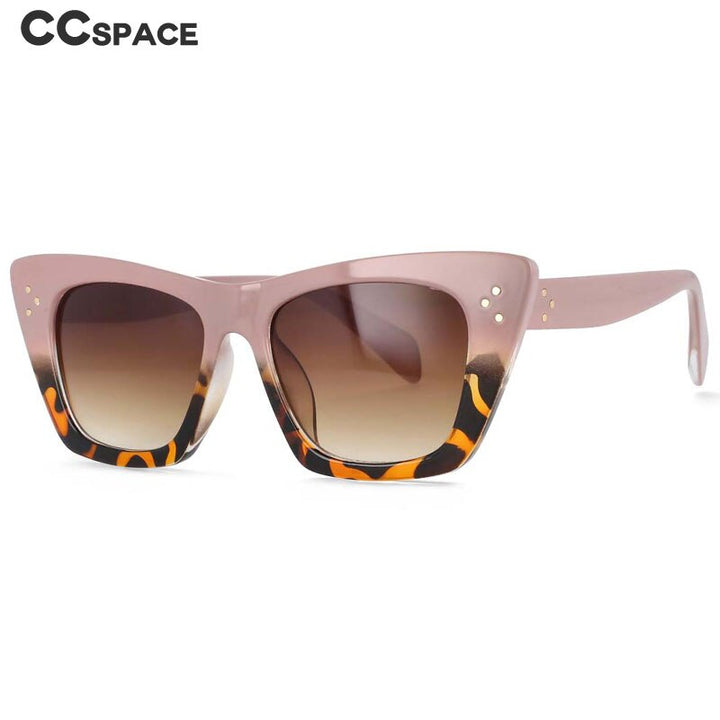 CCSpace Women's Full Rim Cat Eye Rivet Acetate Frame Sunglasses 54001 Sunglasses CCspace Sunglasses   