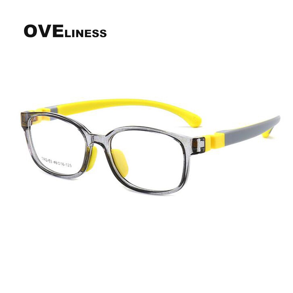 Oveliness Unisex Children's Full Rim Square Tr 90 Titanium Eyeglasses Olp03 Full Rim Oveliness C4  