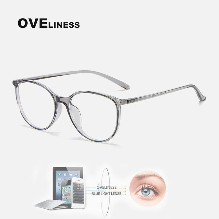 Oveliness Unisex Full Rim Round Square Tr 90 Titanium Eyeglasses 8075 Full Rim Oveliness   
