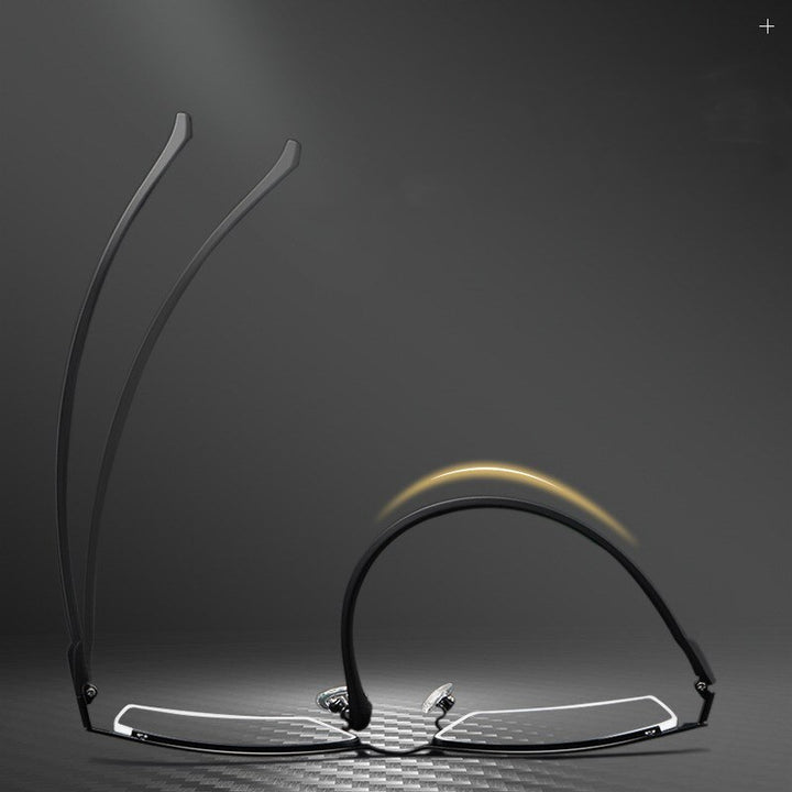 Yimaruili Men's Semi Rim Carbon Fiber Alloy Frame Eyeglasses 96071 Semi Rim Yimaruili Eyeglasses   