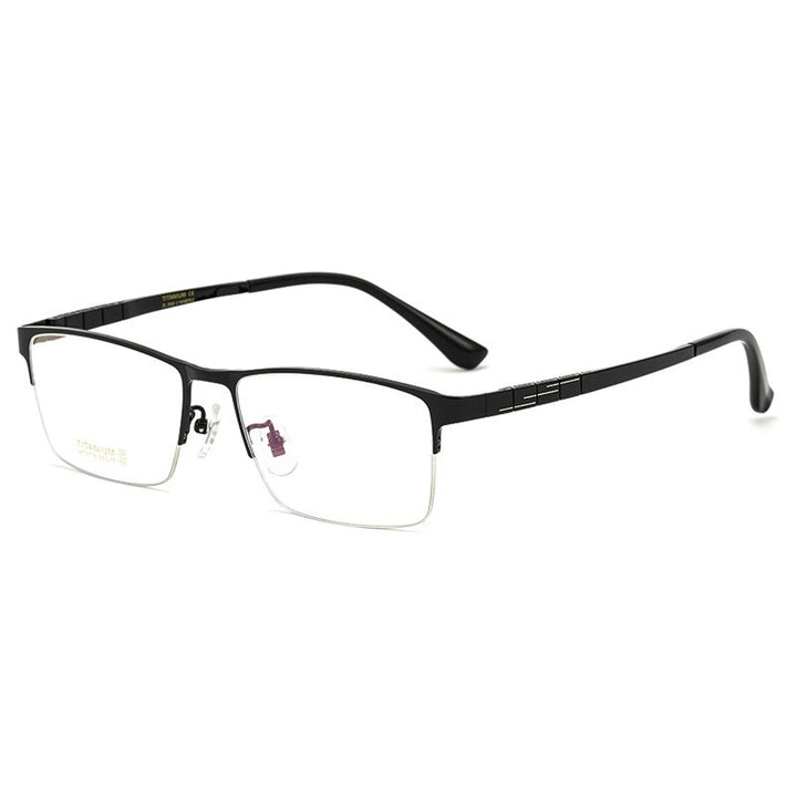 Yimaruili Unisex Semi Rim Round Titanium IP Frame Eyeglasses  HT0178 Semi Rim Yimaruili Eyeglasses   