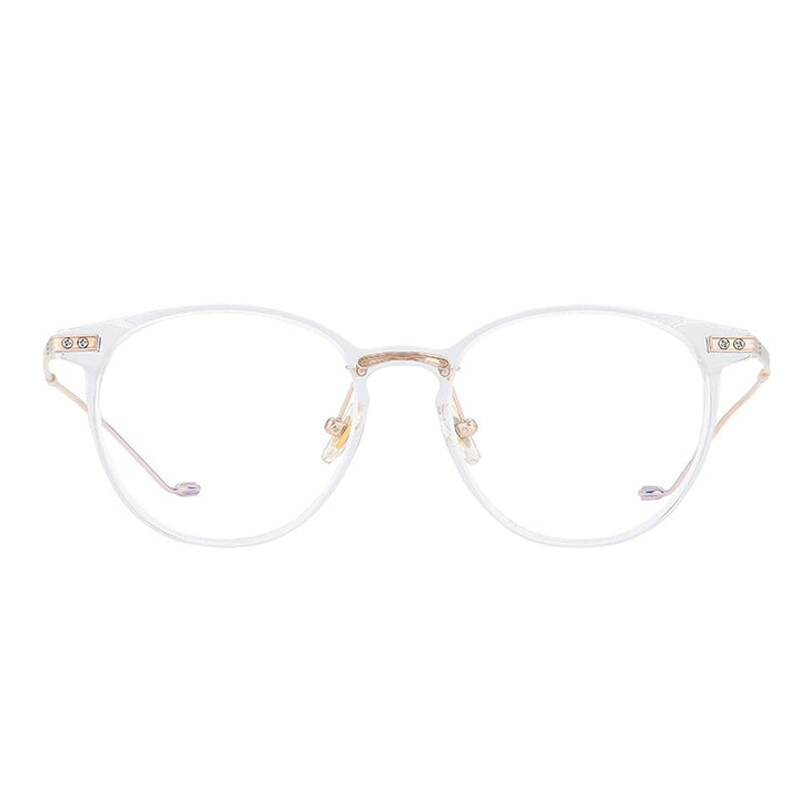 Aissuarvey Full Rim Titanium Acetate Plated Frame Unisex Eyeglasses Full Rim Aissuarvey Eyeglasses clear gold CN 