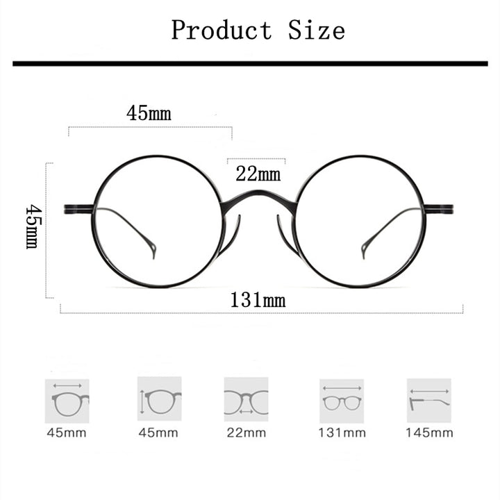 Yimaruili Unisex Full Wide Rim Titanium Frame Eyeglasses 9818CK Frame Yimaruili Eyeglasses   