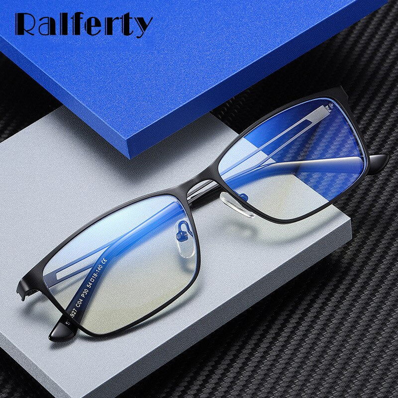 Ralferty Men's  Full Rim Square Alloy Eyeglasses D5927-1 Full Rim Ralferty   