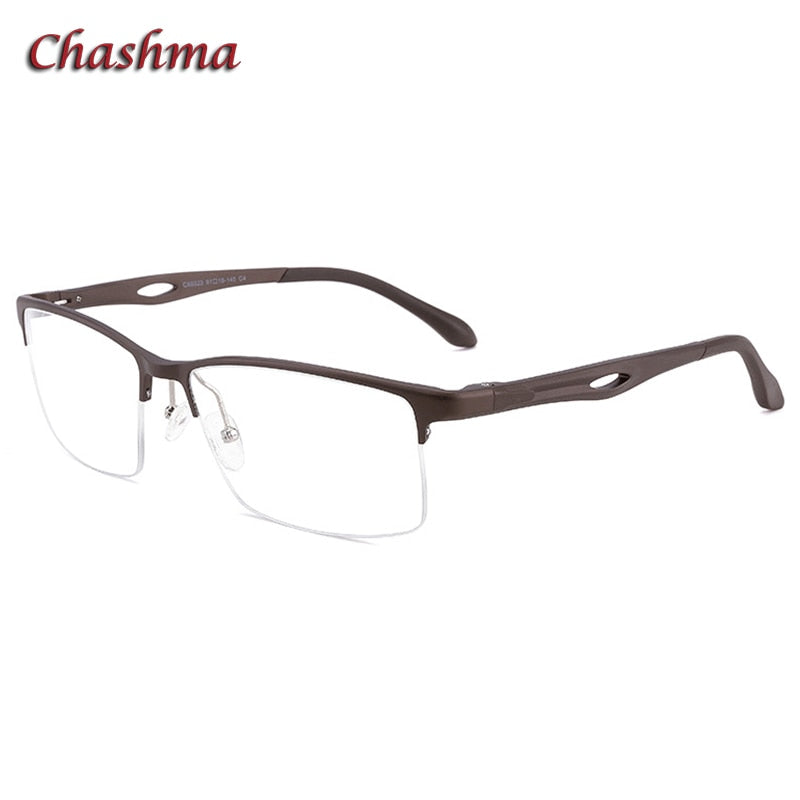 Chashma Ochki Unisex Large Semi Rim Square Aluminum Magnesium Sport Eyeglasses 6323 Sport Eyewear Chashma Ochki   
