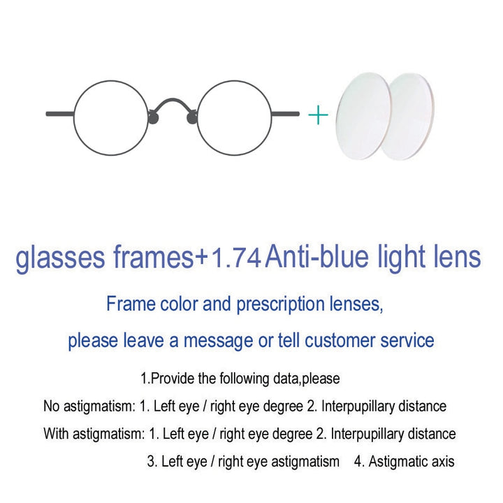 Unisex Oval Titanium Frame Eyeglasses Customizable Lenses Frame Yujo 1.74 China 