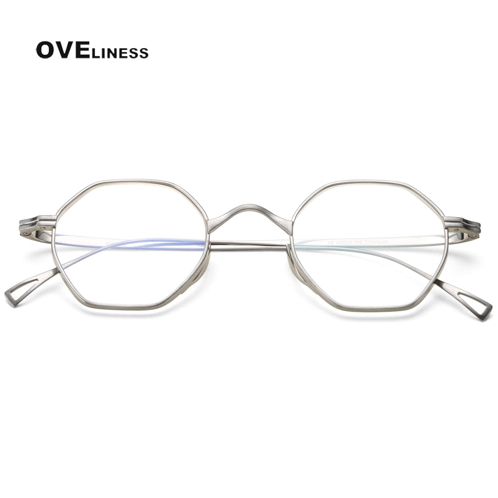 Oveliness Unisex Full Rim Irregular Round Titanium Eyeglasses Ol1y52 Full Rim Oveliness Silver China 