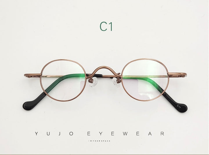 Unisex Oval Titanium Frame Eyeglasses Customizable Lenses Frame Yujo C1 China 