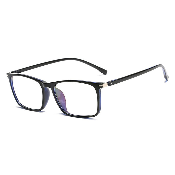 Hotony Unisex Full Rim Square TR 90 Frame Eyeglasses 11772 Full Rim Hotony black blue  