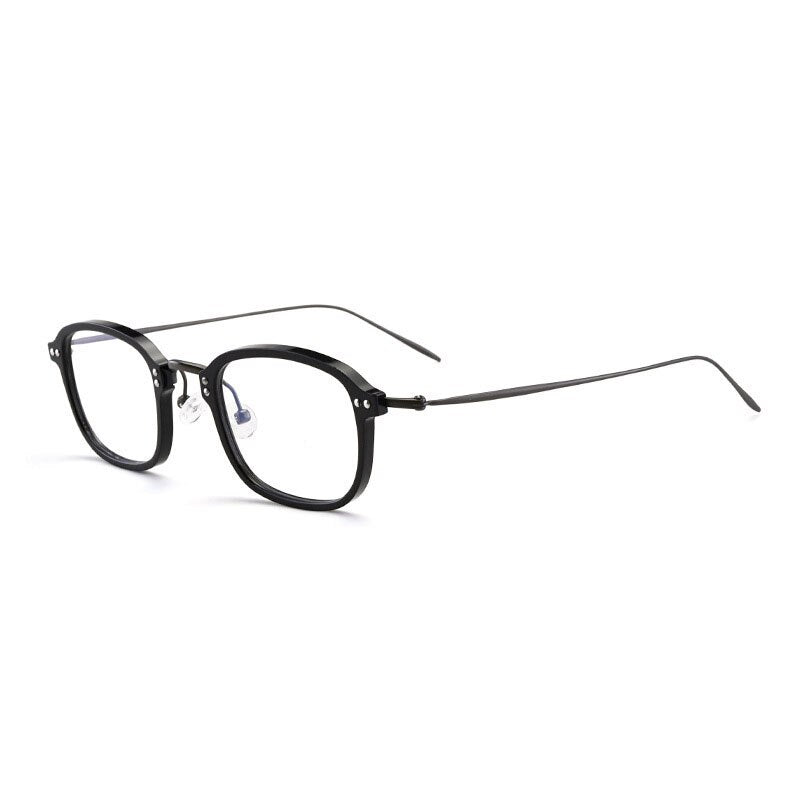 Aissuarvey Full Rim Square Titanium Frame Eyeglasses Unisex Full Rim Aissuarvey Eyeglasses Black gray  